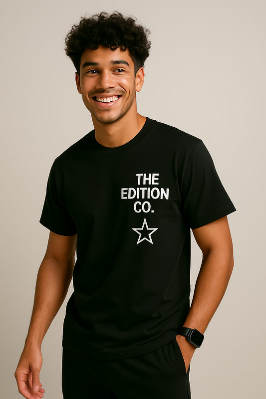 THE EDITION CO. BLACK "BASIC" TEE
